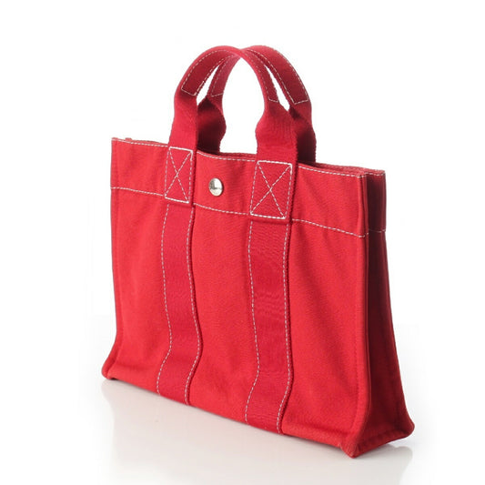 Hermes Canvas Handbag Red