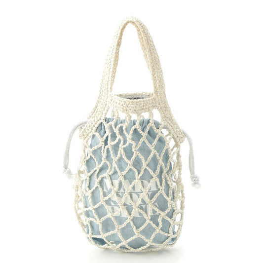 MADISON BLUE Fishnet Handbag Off White