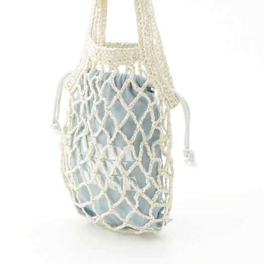 MADISON BLUE Fishnet Handbag Off White