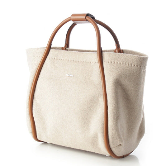 Max Mara Cashmere 2WAY Handbag Beige