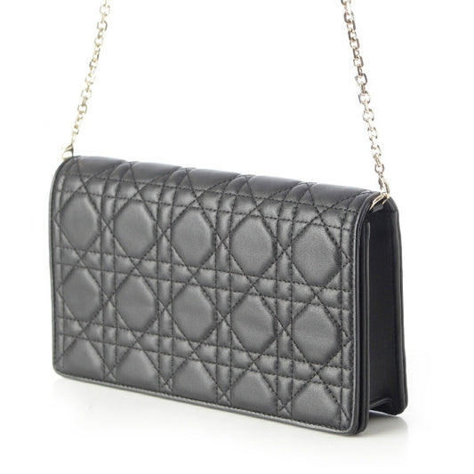 Dior Leather Cannage Chain Wallet Shoulder Bag