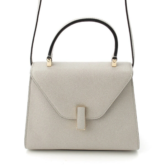 Valextra Iside Mini Leather 2WAY Handbag Stone Gray