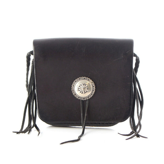 Goro's Leather Concho Pouch Bag Black