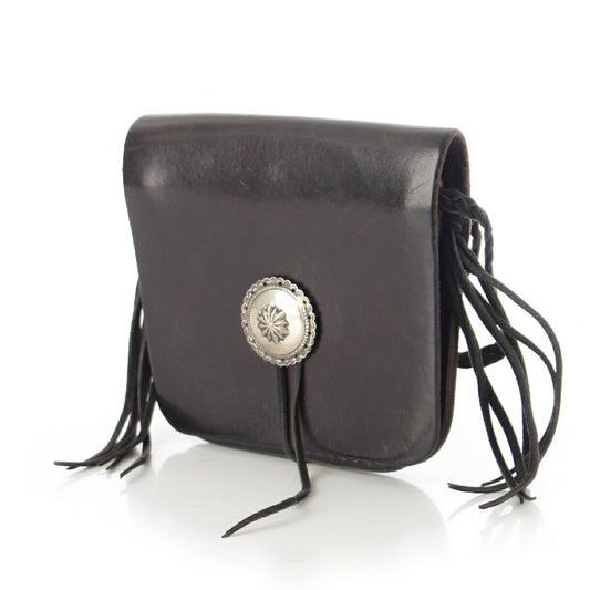 Goro's Leather Concho Pouch Bag Black