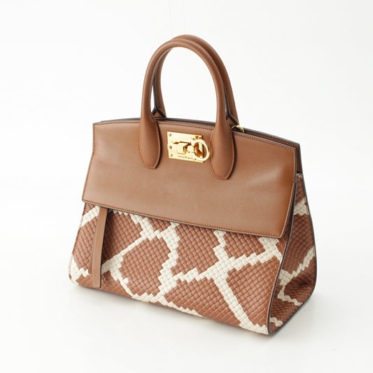 Salvatore Ferragamo Leather Zebra 2way Handbag