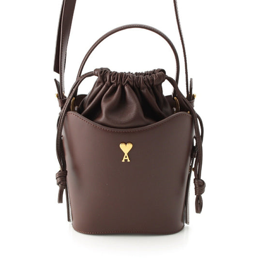 AMI PARIS Leather Mini Bucket Bag 2way