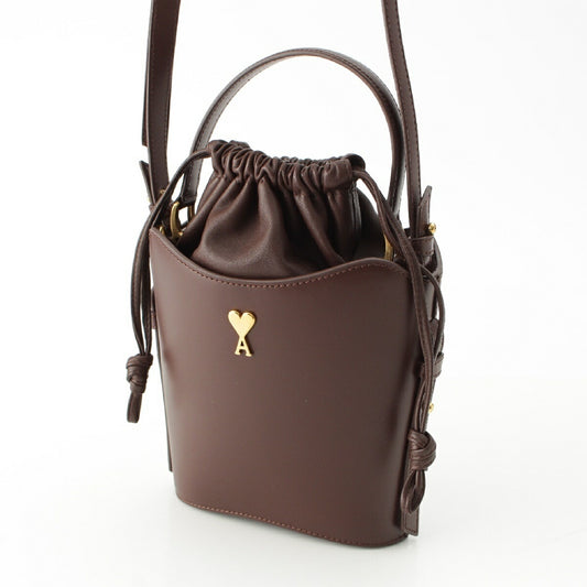 AMI PARIS Leather Mini Bucket Bag 2way
