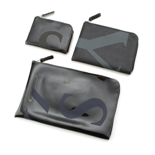 Y's Logo Pouch Set of 3 Black
