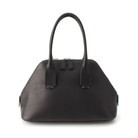 The Row Devon Saddle Leather Handbag Black