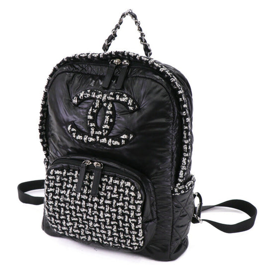 Chanel Nylon Tweed Leather Backpack