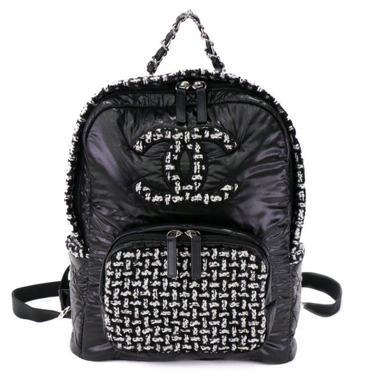 Chanel Nylon Tweed Leather Backpack