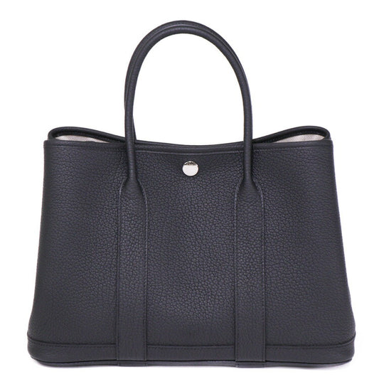 Hermes Garden Party TPM Tote Bag Black Leather