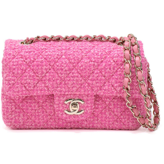 Chanel Tweed Leather Mini Matelasse Shoulder Bag