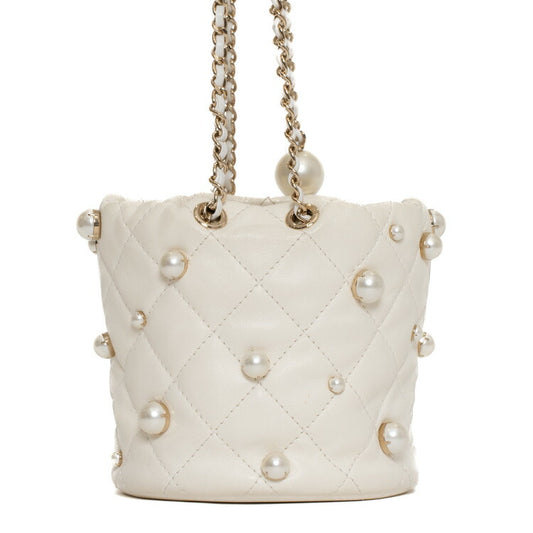 Chanel Coco Mark Chain Shoulder Bag with Faux Pearl