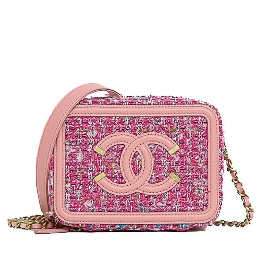 Chanel Tweed Leather Mini Chain Shoulder Bag