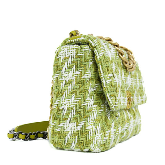 Chanel Tweed Leather Large 2way Handbag