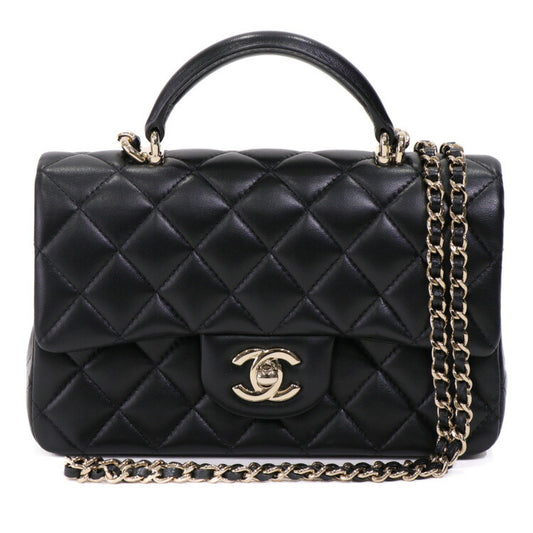Chanel Lambskin Mini Flap Top Handle Bag