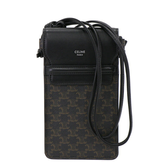 Celine Triomphe Canvas Leather Phone Crossbody Bag