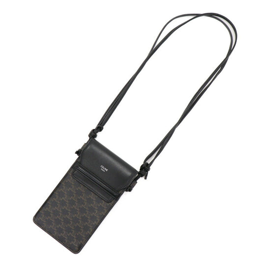 Celine Triomphe Canvas Leather Phone Crossbody Bag