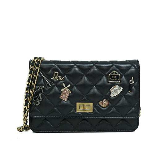 Chanel Matelasse 2.55 Icon Charm Chain Wallet