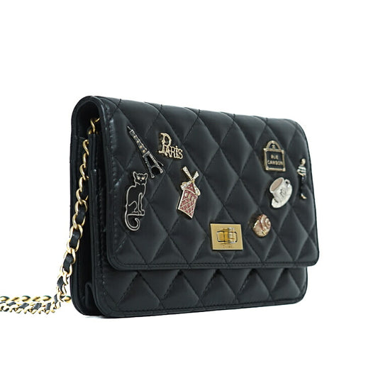 Chanel Matelasse 2.55 Icon Charm Chain Wallet