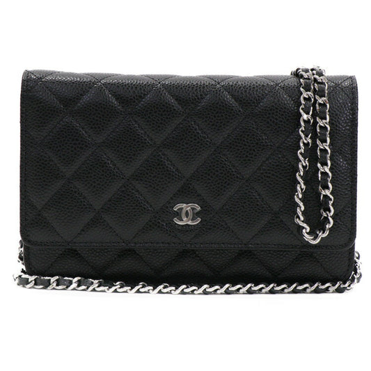 Chanel Caviar Chain Wallet Crossbody Bag