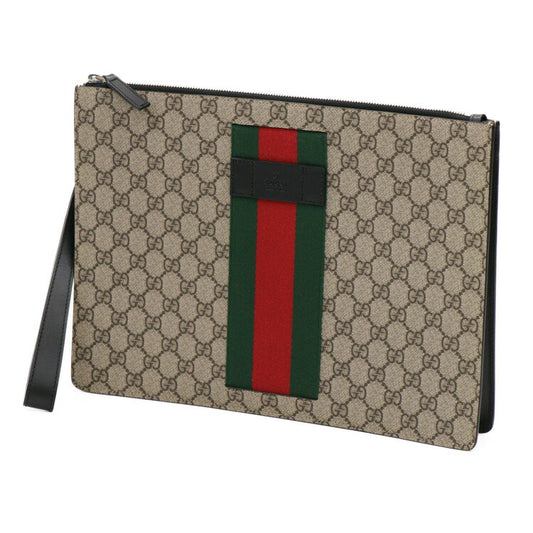 Gucci GG Supreme Canvas Leather Unisex Clutch Bag