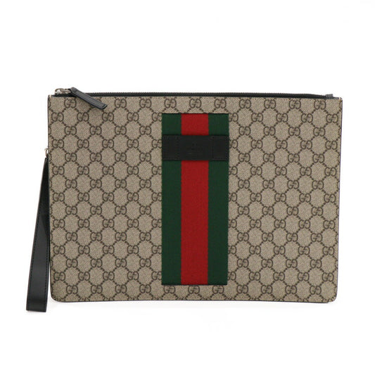 Gucci GG Supreme Canvas Leather Unisex Clutch Bag