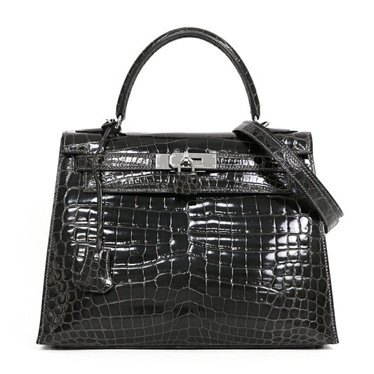 Hermes Kelly 28 Crocodile Leather 2way Bag