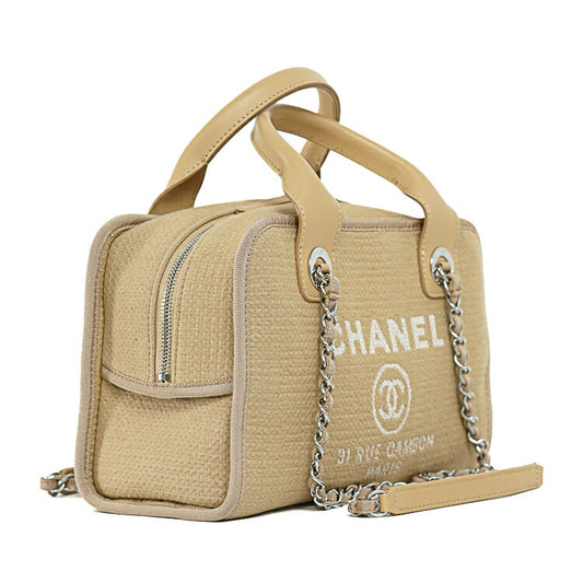 Chanel Deauville Bowling Bag 2way Handbag