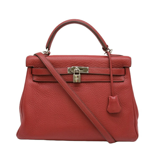 Hermes Kelly 32 Red Leather Handbag
