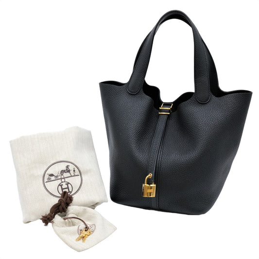 Hermes Picotin Lock MM Handbag Black Leather