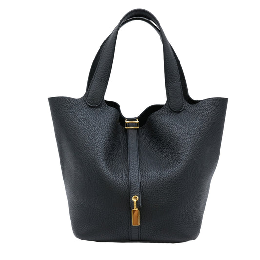 Hermes Picotin Lock MM Handbag Black Leather