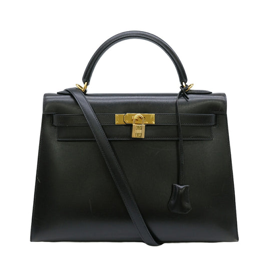 Hermes Kelly 32 Handbag Black Leather