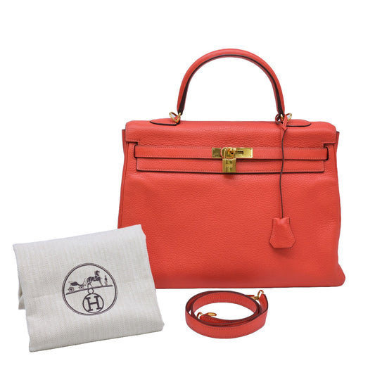 Hermes Kelly 35 Handbag Clemence Leather