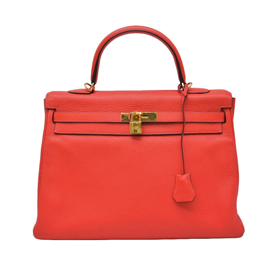 Hermes Kelly 35 Handbag Clemence Leather