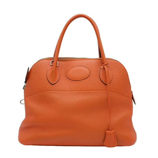 Hermes Bolide 31 Leather Handbag Orange