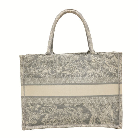 Dior Book Tote Handbag White Gray