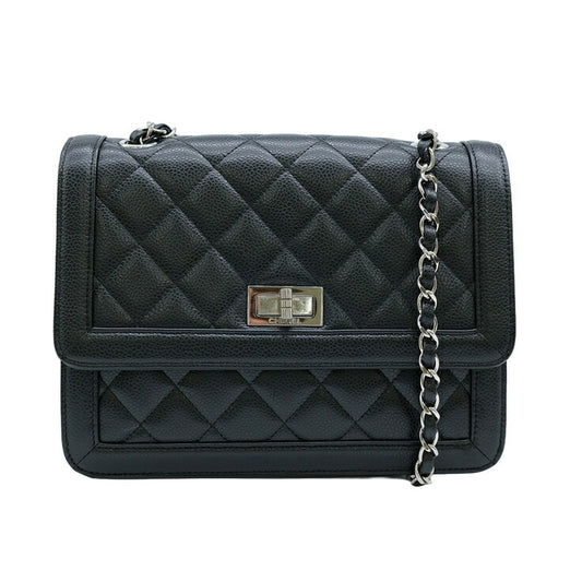 Chanel Caviar Skin Shoulder Bag Black