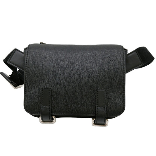 Loewe Anagram Military Leather Bum Bag Black