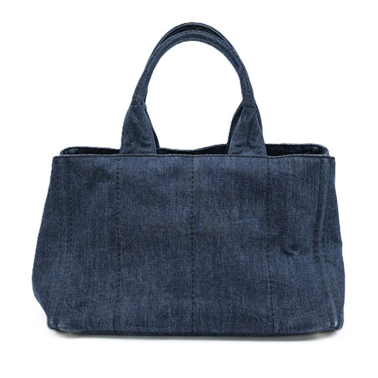 Prada Denim Canvas Canapa Tote Bag