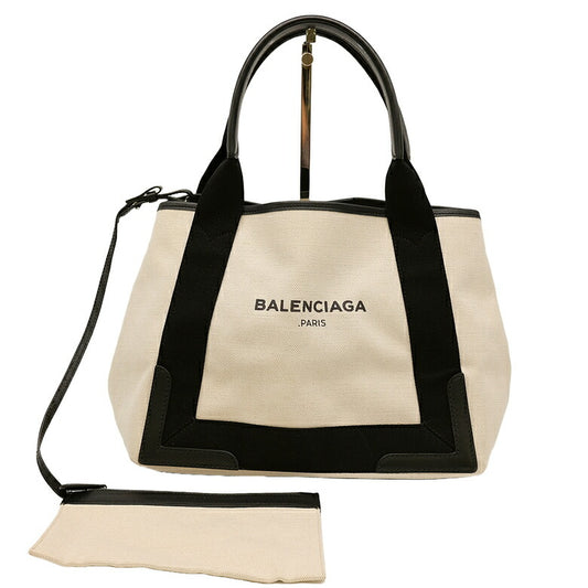 Balenciaga Canvas Leather Small Cabas Tote Bag