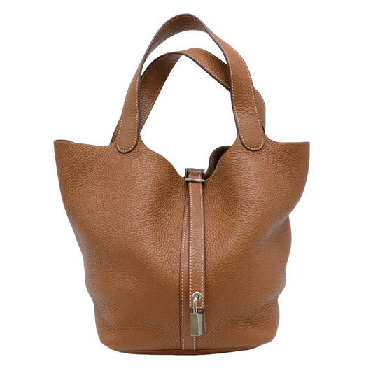 Hermes Picotin Lock MM Handbag Brown Leather