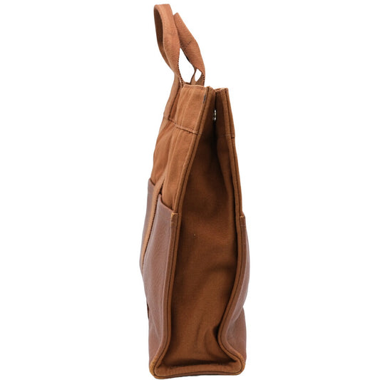 Hermes Canvas Leather Tote Bag