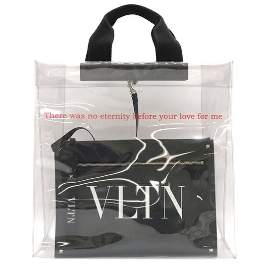 Valentino VLTN Clear Vinyl Leather Tote Bag