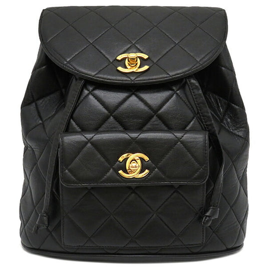 Chanel Lambskin Matelasse Chain Backpack Black