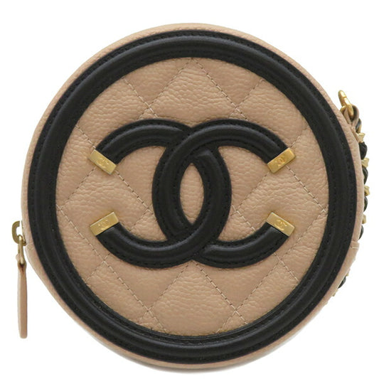 Chanel Caviar Skin Shoulder Bag CC Filigree Chain Bag