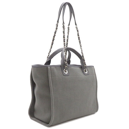 Chanel 2WAY Canvas Leather Tote Bag