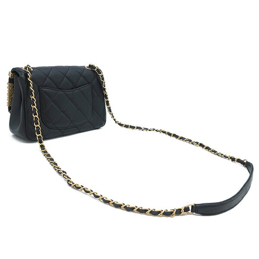 Chanel Lambskin Mini Flap Shoulder Bag Black