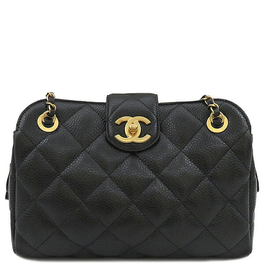 Chanel Caviar Skin Shoulder Bag Matelasse Large Bowling Bag
